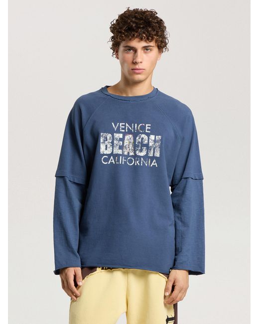 Palm Angels Blue Cali Vibes Layered Tee/S for men