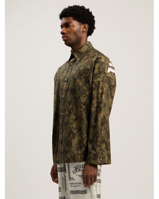 Palm Angels White Classic Logo Snake Overshirt for men