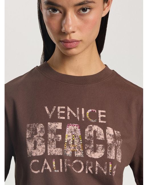 Palm Angels Brown Cali Vibes Regular T-Shirt