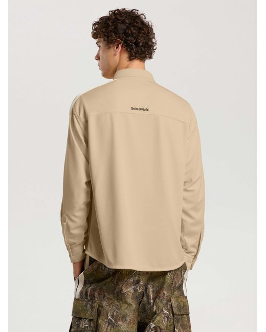 Palm Angels Natural Logo 90' Track Jacket Shirt Kaki for men