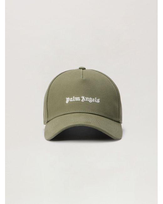 Palm Angels Green Classic Logo Corduroy Cap for men