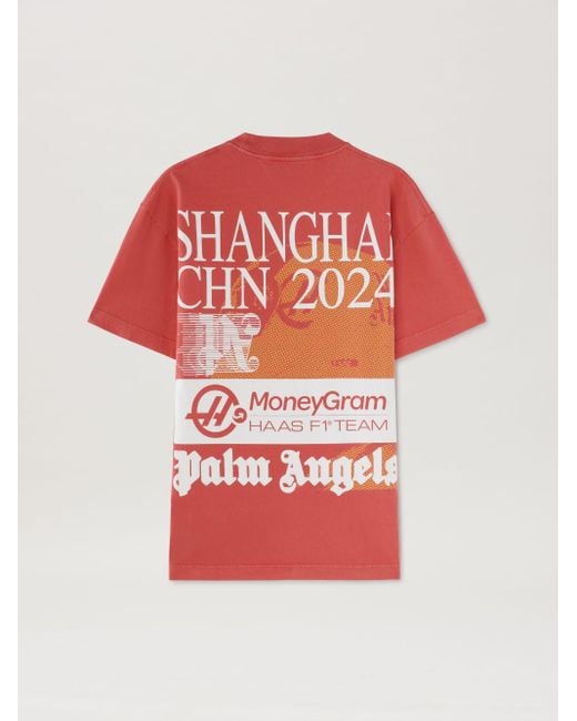 Palm Angels Red Shanghai T-shirt Moneygram Haas F1 Team