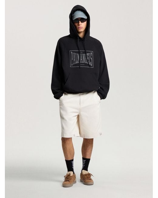 Palm Angels Black Vintage Box Logo Loose Hoodie for men