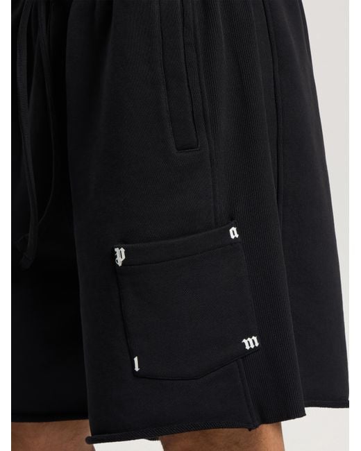 Palm Angels Natural Palm Type Sweat Shorts for men