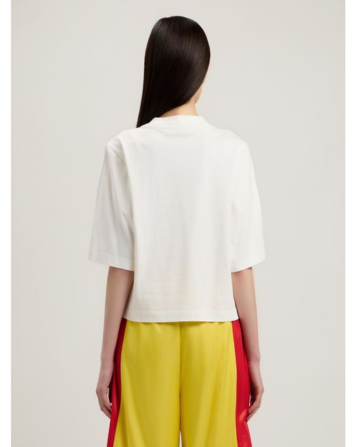Palm Angels Natural Neck Logo Boxy T-Shirt