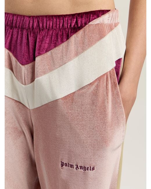 Palm Angels Pink Colorblock Chenille Track Pants Soft