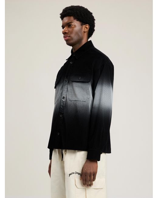 Palm Angels Black Classic Logo Loose Overshirt for men