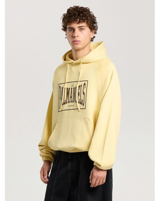 Palm Angels Yellow Vintage Box Logo Loose Hoodie Light for men