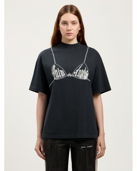 Palm Angels Black Bra Loose T-Shirt
