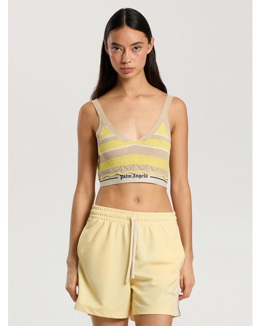 Palm Angels Multicolor Logo Beach Knit Top
