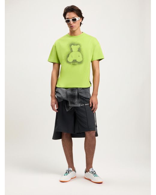 Palm Angels Green Spray Bear T-Shirt for men