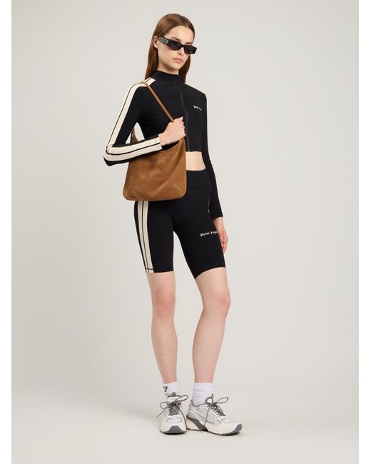 Palm Angels Black Classic Logo Track Biker Shorts