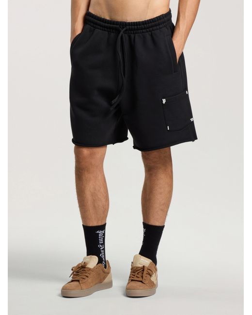 Palm Angels Natural Palm Type Sweat Shorts for men
