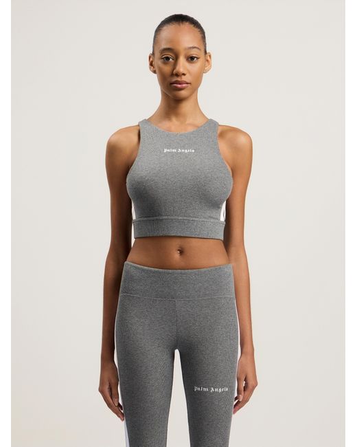 Palm Angels Gray Training Track Top