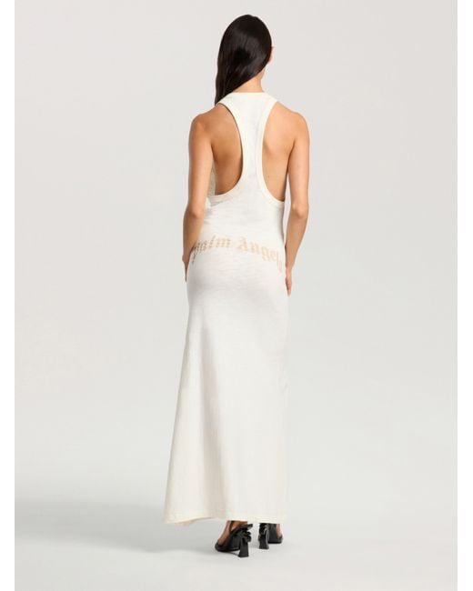 Palm Angels White Curved Logo Essential Dress