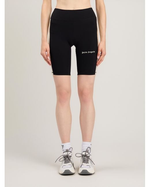 Palm Angels Black Classic Logo Track Biker Shorts