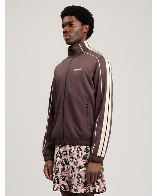 Palm Angels Brown Classic Logo Vintage Track Jacket for men