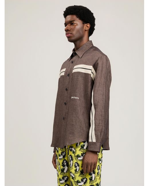 Palm Angels Brown Classic Logo Trackshirt for men