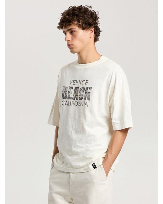 Palm Angels Natural Cali Vibes Loose Tee Off for men