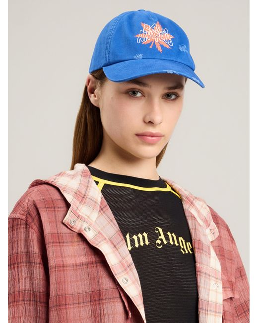 Palm Angels Blue Palm Leaf Cap for men