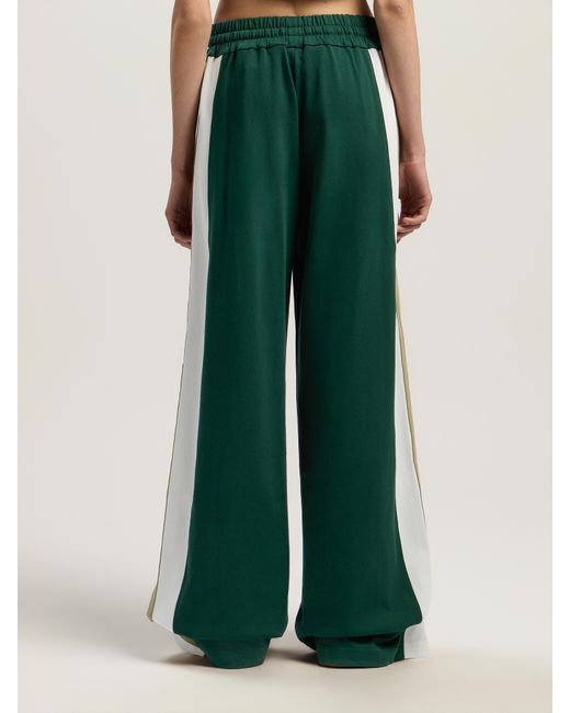 Palm Angels Green Monogram Colorblock Sweatpant Dark