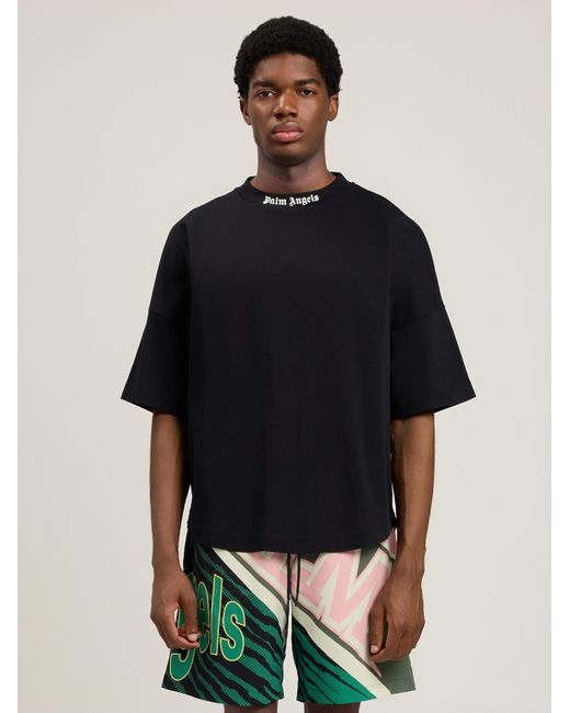 Palm Angels Black Classic Logo Over T-Shirt for men