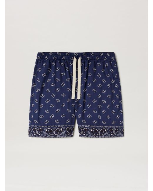 Palm Angels Blue Paisley Shorts for men