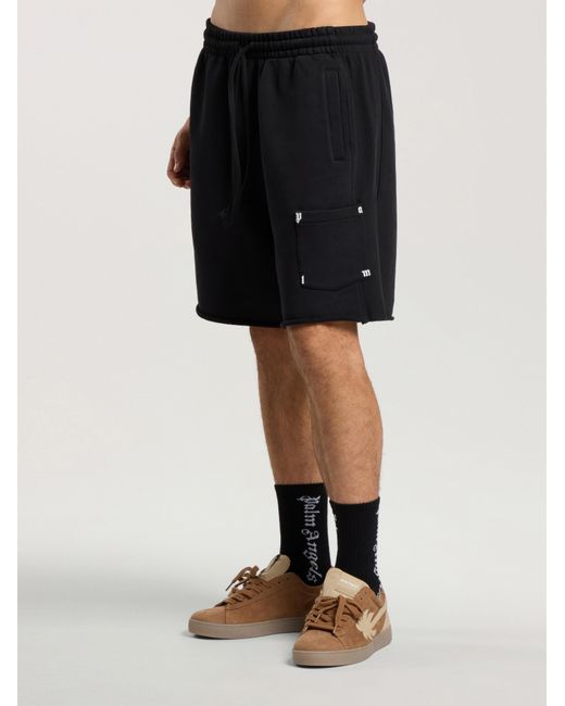 Palm Angels Natural Palm Type Sweat Shorts for men