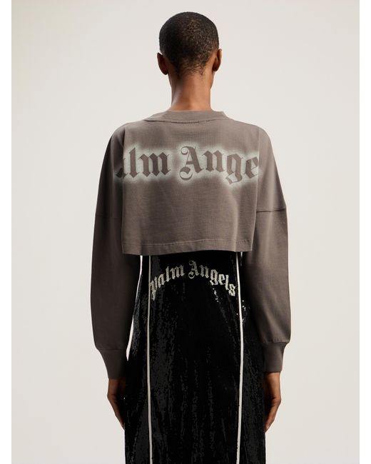 Palm Angels Brown Classic Logo Crop Top Dark