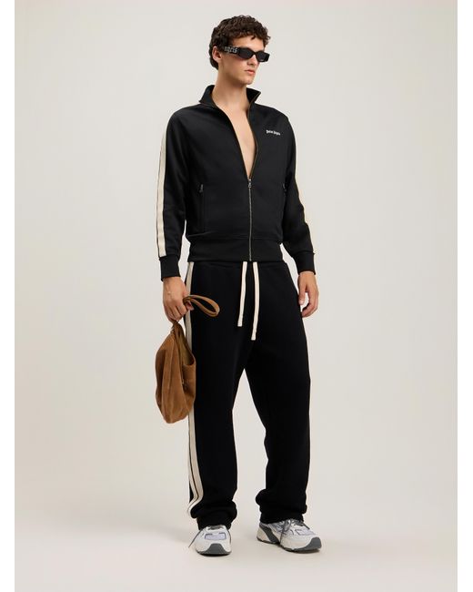Palm Angels Black Classic Logo Track Jacket for men