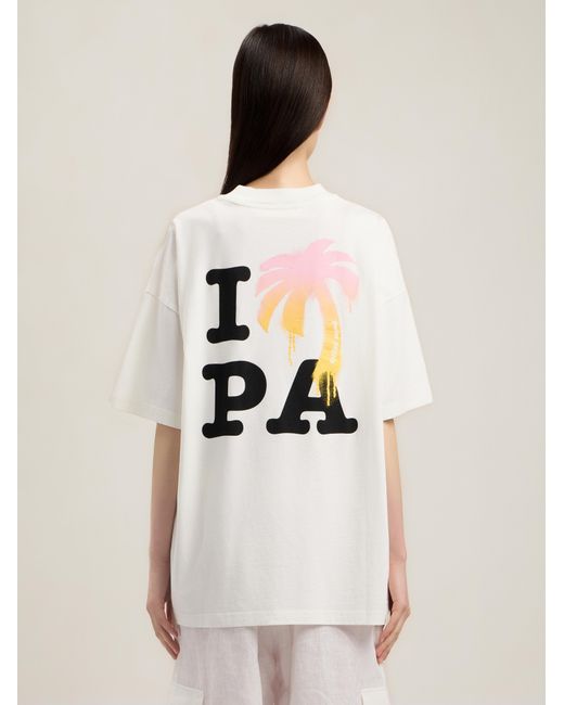 Palm Angels Natural I Love Pa Loose T-Shirt
