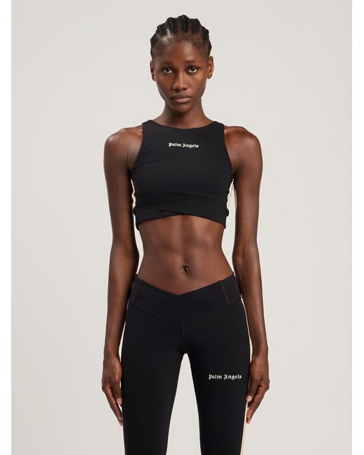 Palm Angels Black Classic Logo Active Track Top