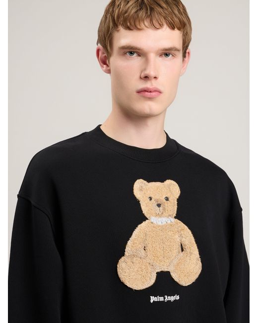 Palm Angels Black Bear Sweatshirt for men
