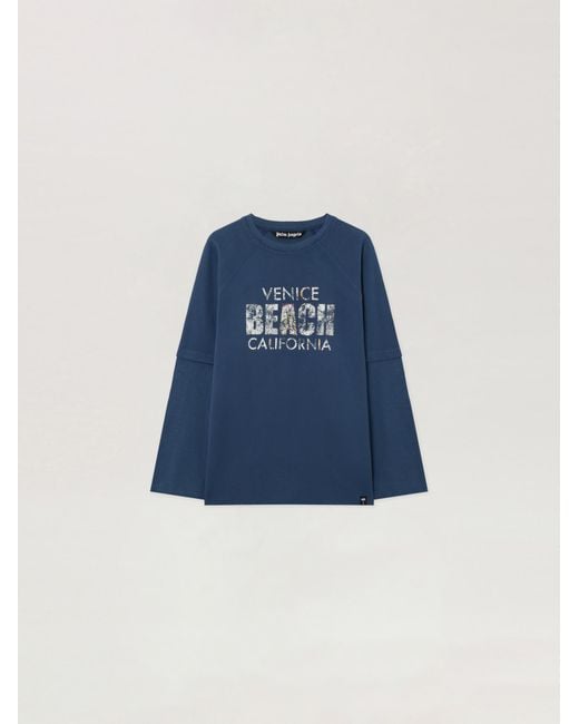 Palm Angels Blue Cali Vibes Layered Tee/S for men