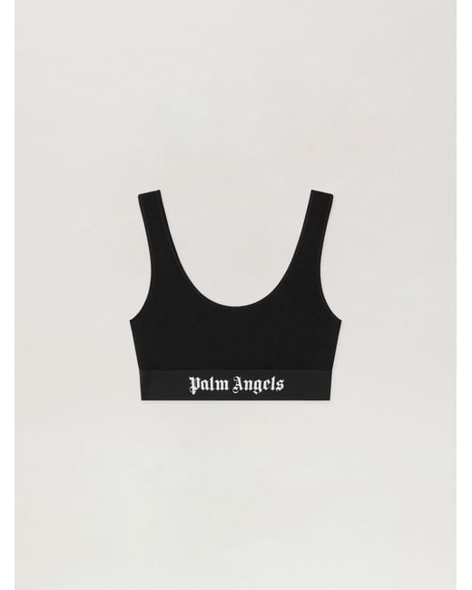 Palm Angels Black Classic Logo Sports Bra