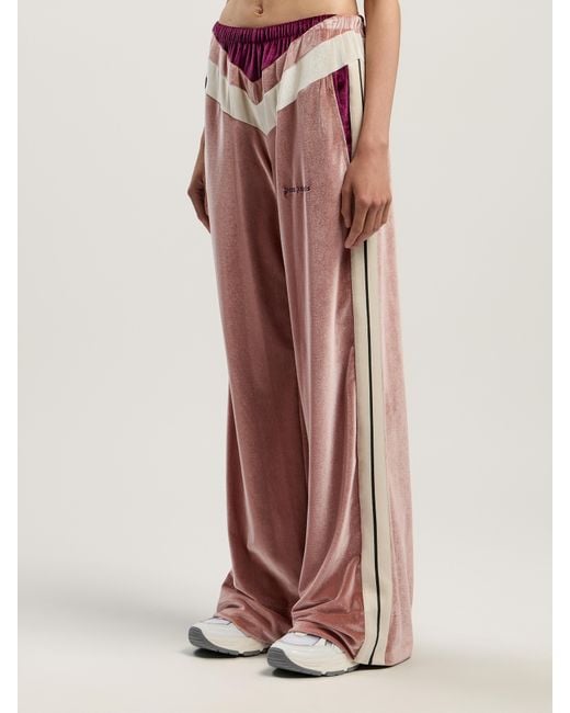 Palm Angels Pink Colorblock Chenille Track Pants Soft