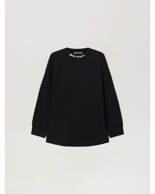 Palm Angels Black Classic Logo Long-Sleeved Over T-Shirt for men