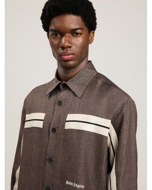 Palm Angels Brown Classic Logo Trackshirt for men