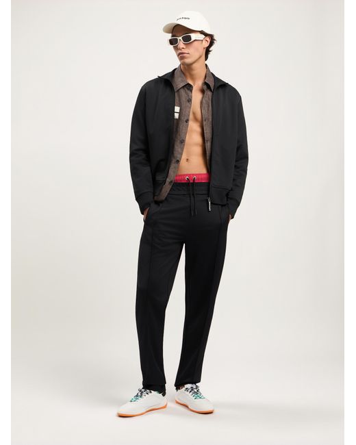 Palm Angels Black Curved Logo Track Jacket for men