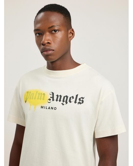 Palm Angels Natural Spray City Milan T-Shirt for men