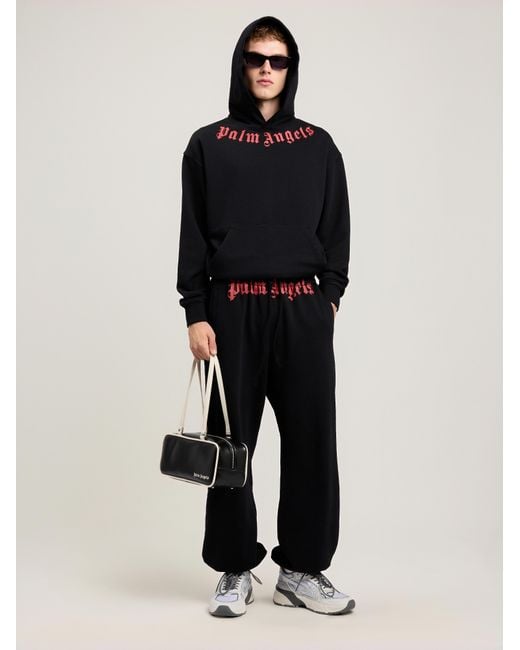 Palm Angels Black Waist Logo Sweatpants for men