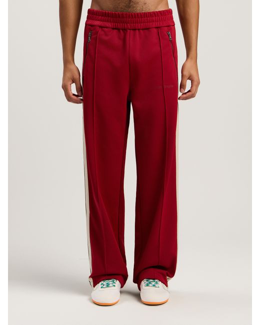 Palm Angels Red Classic Logo Zip-Up Track Pants for men