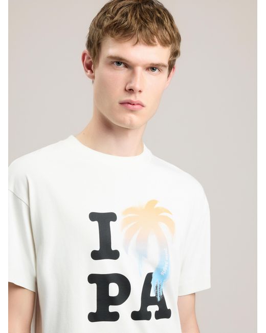Palm Angels Natural I Love Pa T-Shirt for men