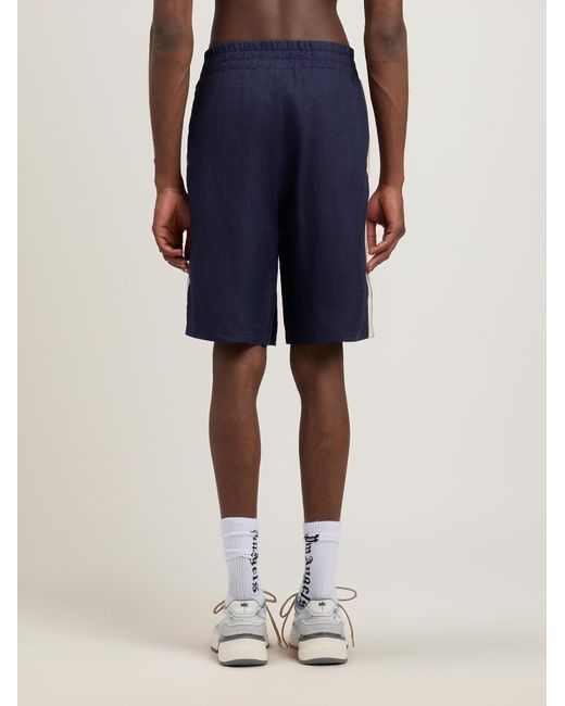 Palm Angels Blue Classic Logo Track Shorts for men