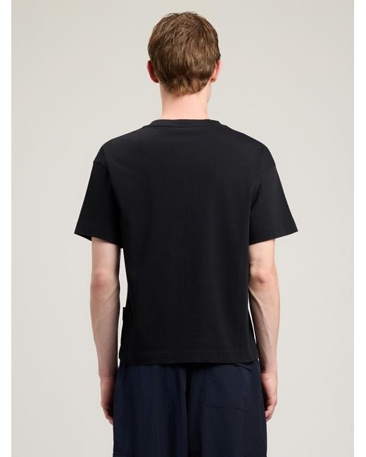 Palm Angels Black Curved Logo T-Shirt for men