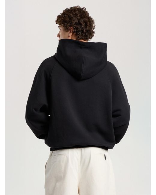Palm Angels Black Vintage Box Logo Loose Hoodie for men