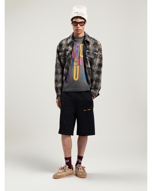 Palm Angels Natural Classic Logo Track Shorts for men