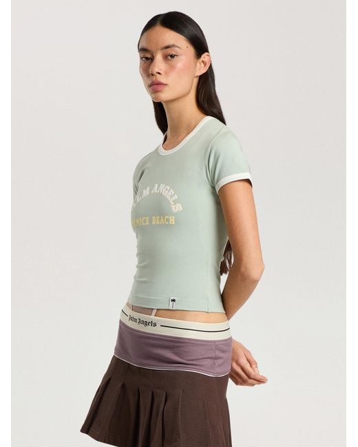 Palm Angels Green Cali Vibes Vintage Slim T-Shirt