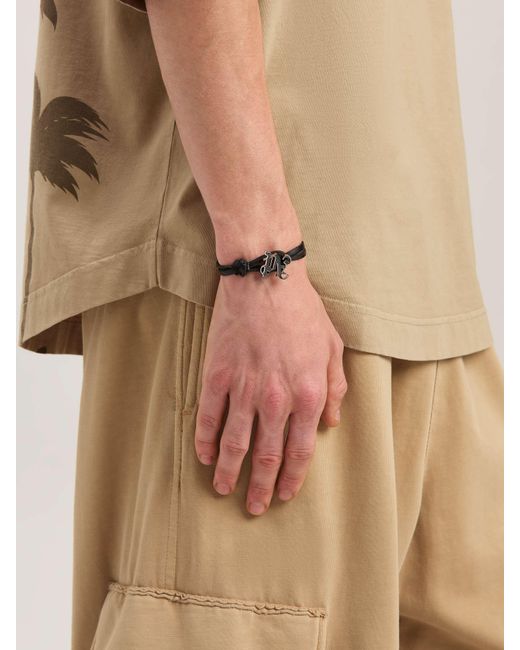 Palm Angels Multicolor Leather Cord Monogram Bracelet for men