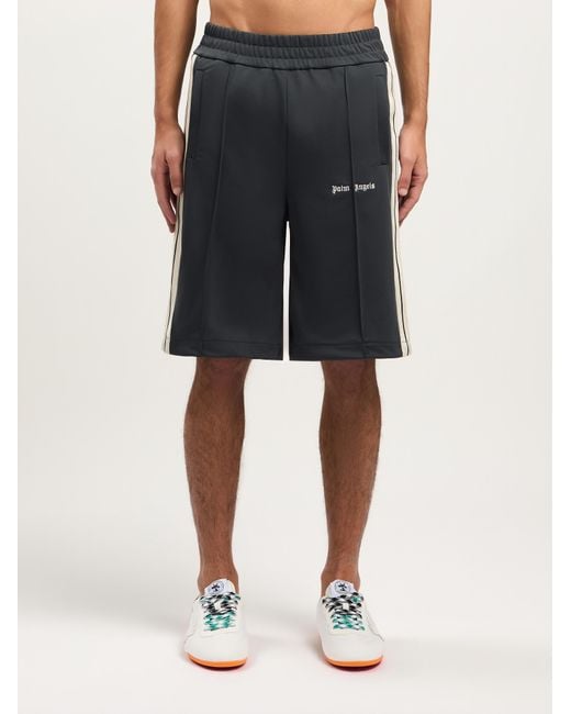 Palm Angels Gray Classic Logo Track Shorts for men